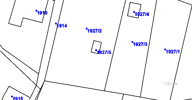 Parcela st. 1927/5 v KÚ Dětmarovice, Katastrální mapa