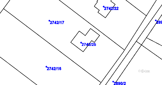 Parcela st. 2742/25 v KÚ Dětmarovice, Katastrální mapa