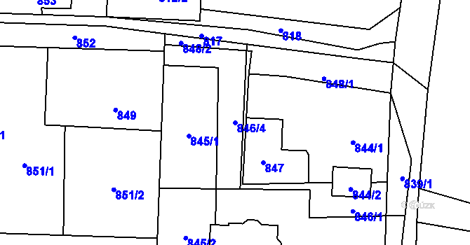 Parcela st. 846/4 v KÚ Dětmarovice, Katastrální mapa