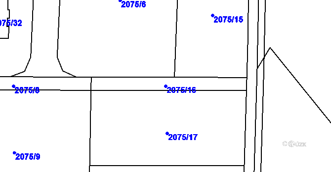 Parcela st. 2075/16 v KÚ Dětmarovice, Katastrální mapa