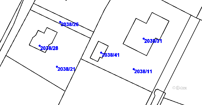 Parcela st. 2038/41 v KÚ Dětmarovice, Katastrální mapa