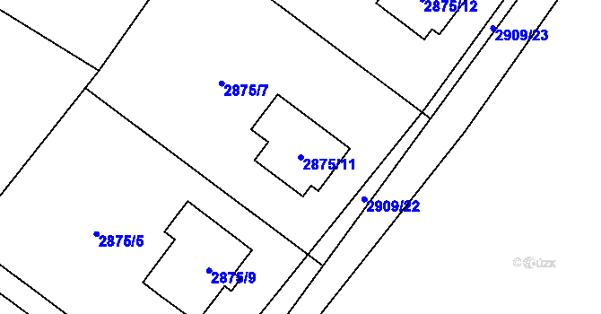 Parcela st. 2875/11 v KÚ Dětmarovice, Katastrální mapa