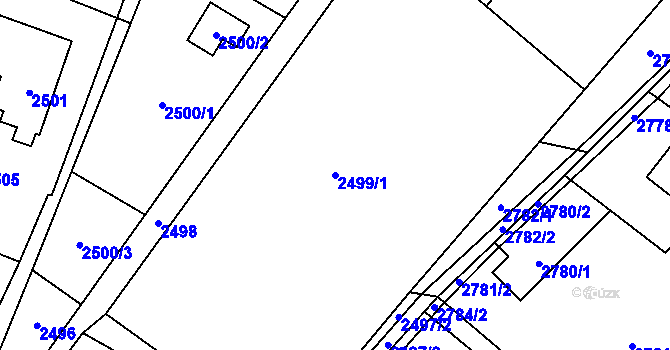 Parcela st. 2499/1 v KÚ Dětmarovice, Katastrální mapa