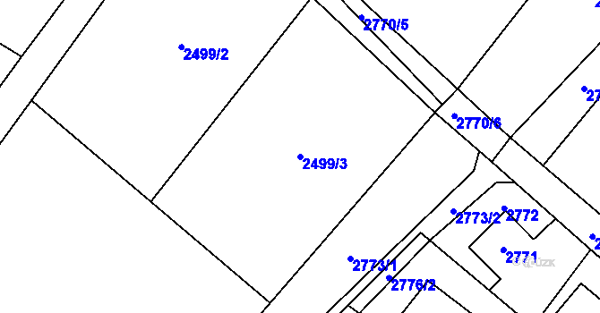 Parcela st. 2499/3 v KÚ Dětmarovice, Katastrální mapa