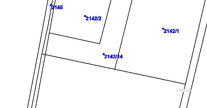 Parcela st. 2142/14 v KÚ Dětmarovice, Katastrální mapa