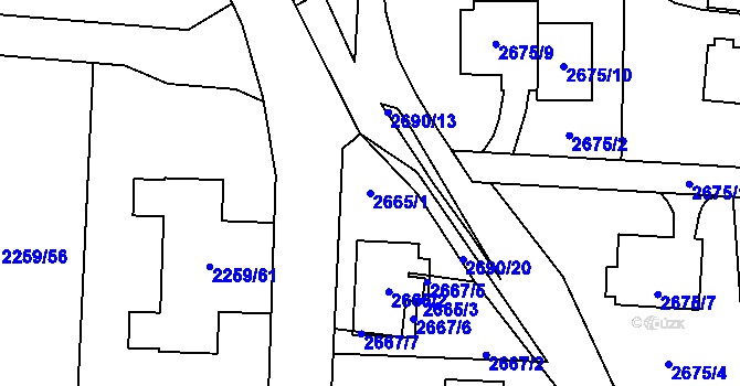 Parcela st. 2665/1 v KÚ Dětmarovice, Katastrální mapa