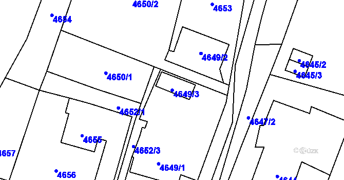 Parcela st. 4649/3 v KÚ Dětmarovice, Katastrální mapa