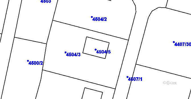 Parcela st. 4504/5 v KÚ Dětmarovice, Katastrální mapa