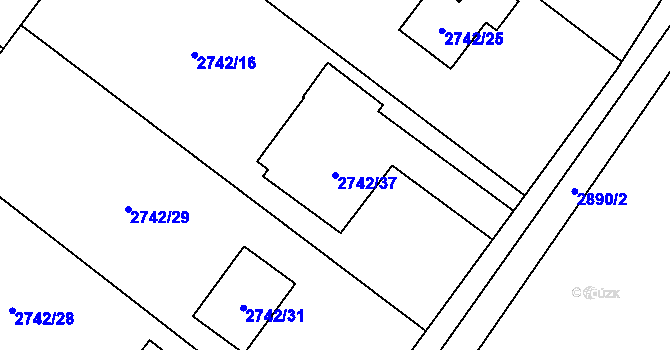 Parcela st. 2742/37 v KÚ Dětmarovice, Katastrální mapa