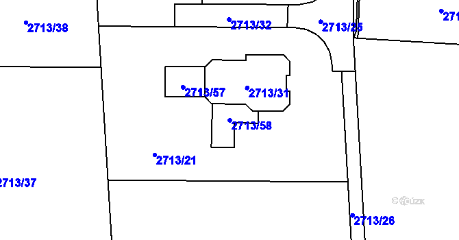 Parcela st. 2713/58 v KÚ Dětmarovice, Katastrální mapa