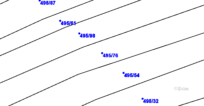 Parcela st. 495/76 v KÚ Koukolná, Katastrální mapa
