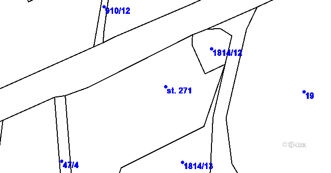 Parcela st. 271 v KÚ Dětřichov u Frýdlantu, Katastrální mapa