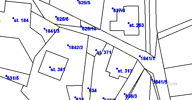 Parcela st. 371 v KÚ Dětřichov u Frýdlantu, Katastrální mapa