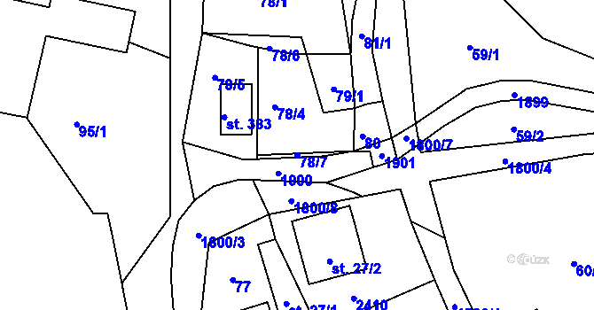 Parcela st. 78/7 v KÚ Dětřichov u Frýdlantu, Katastrální mapa