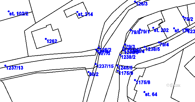 Parcela st. 127/3 v KÚ Heřmanice u Frýdlantu, Katastrální mapa
