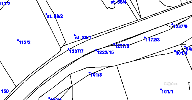 Parcela st. 1222/15 v KÚ Heřmanice u Frýdlantu, Katastrální mapa