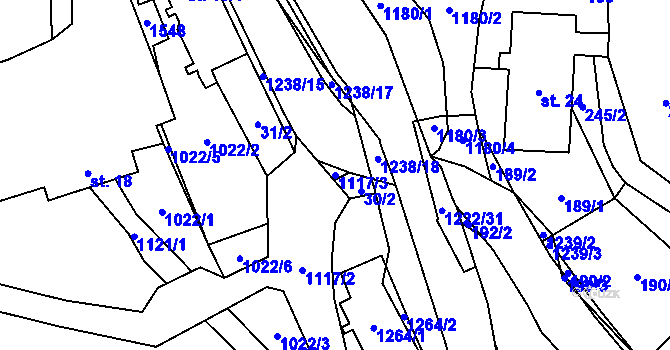 Parcela st. 1117/3 v KÚ Heřmanice u Frýdlantu, Katastrální mapa