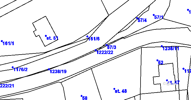 Parcela st. 1222/22 v KÚ Heřmanice u Frýdlantu, Katastrální mapa