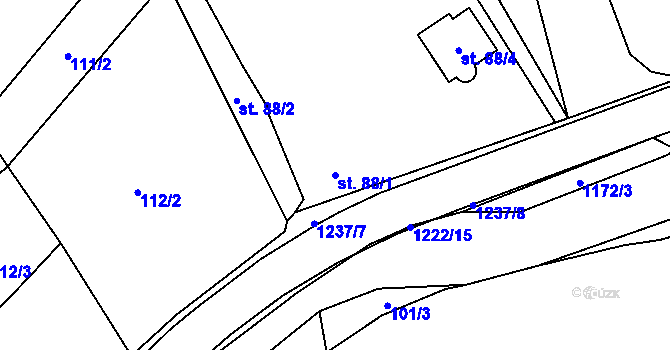 Parcela st. 88/1 v KÚ Heřmanice u Frýdlantu, Katastrální mapa