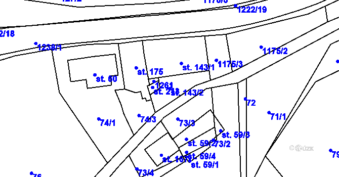 Parcela st. 143/2 v KÚ Heřmanice u Frýdlantu, Katastrální mapa