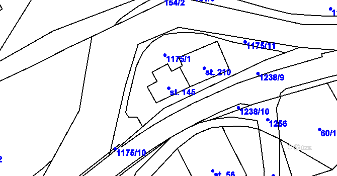 Parcela st. 145 v KÚ Heřmanice u Frýdlantu, Katastrální mapa