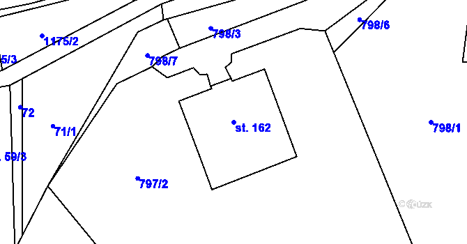 Parcela st. 162 v KÚ Heřmanice u Frýdlantu, Katastrální mapa