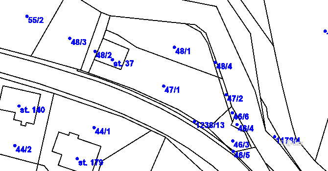 Parcela st. 47 v KÚ Heřmanice u Frýdlantu, Katastrální mapa