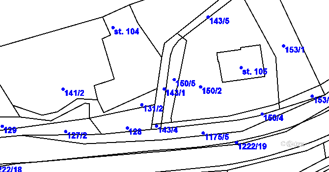 Parcela st. 143 v KÚ Heřmanice u Frýdlantu, Katastrální mapa