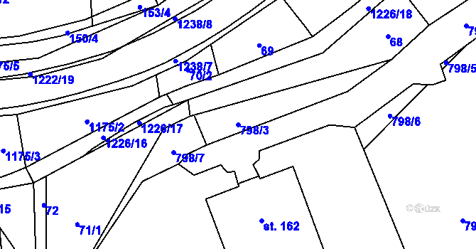 Parcela st. 798/3 v KÚ Heřmanice u Frýdlantu, Katastrální mapa