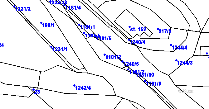 Parcela st. 1181/2 v KÚ Heřmanice u Frýdlantu, Katastrální mapa