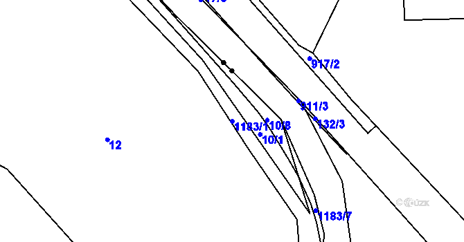 Parcela st. 1183/1 v KÚ Heřmanice u Frýdlantu, Katastrální mapa