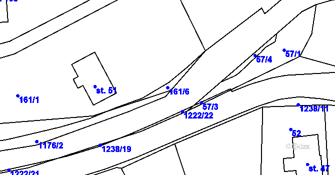 Parcela st. 161/6 v KÚ Heřmanice u Frýdlantu, Katastrální mapa