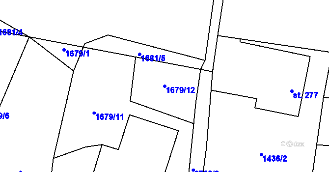 Parcela st. 1679/12 v KÚ Dětřichov u Svitav, Katastrální mapa