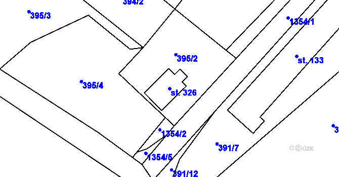 Parcela st. 326 v KÚ Dětřichov nad Bystřicí, Katastrální mapa