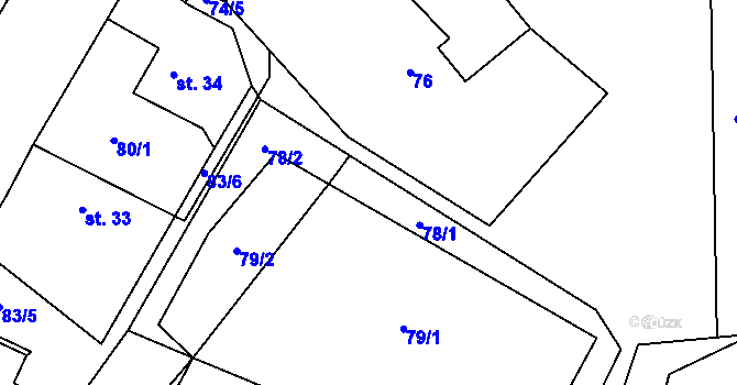 Parcela st. 78 v KÚ Dětřichov nad Bystřicí, Katastrální mapa
