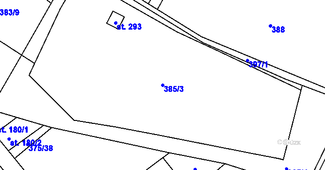 Parcela st. 385/3 v KÚ Dětřichov nad Bystřicí, Katastrální mapa