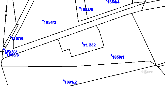 Parcela st. 252 v KÚ Díly, Katastrální mapa
