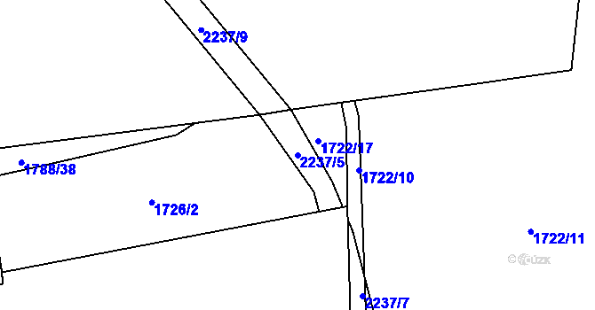 Parcela st. 2237/5 v KÚ Díly, Katastrální mapa