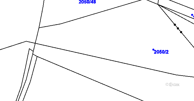 Parcela st. 2050/45 v KÚ Díly, Katastrální mapa