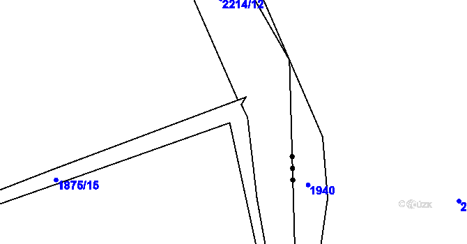 Parcela st. 2214/10 v KÚ Díly, Katastrální mapa