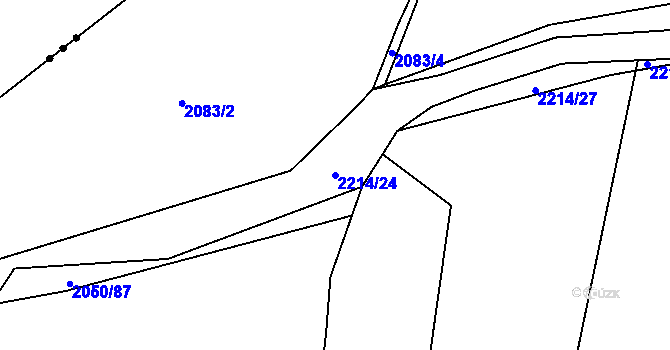 Parcela st. 2214/24 v KÚ Díly, Katastrální mapa