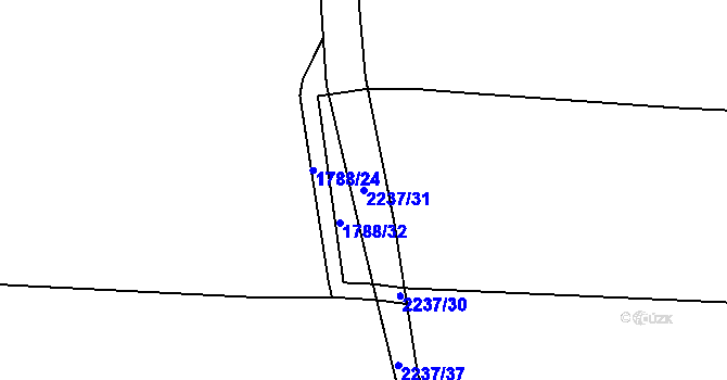 Parcela st. 2237/31 v KÚ Díly, Katastrální mapa