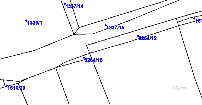 Parcela st. 2264/14 v KÚ Díly, Katastrální mapa