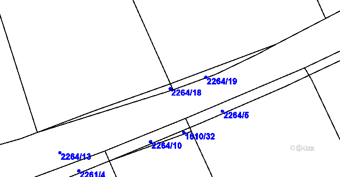 Parcela st. 2264/18 v KÚ Díly, Katastrální mapa