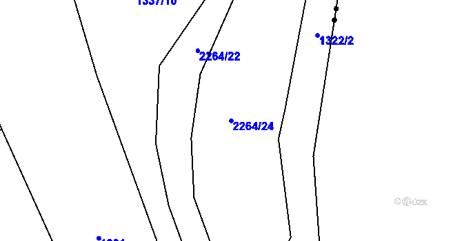 Parcela st. 2264/24 v KÚ Díly, Katastrální mapa