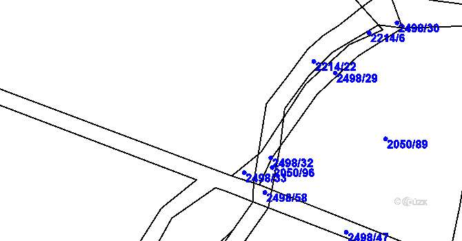 Parcela st. 2498/15 v KÚ Díly, Katastrální mapa