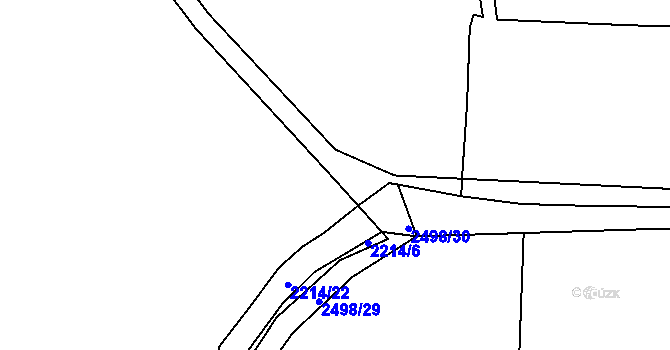 Parcela st. 2498/31 v KÚ Díly, Katastrální mapa