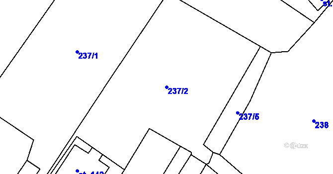 Parcela st. 237/2 v KÚ Dírná, Katastrální mapa