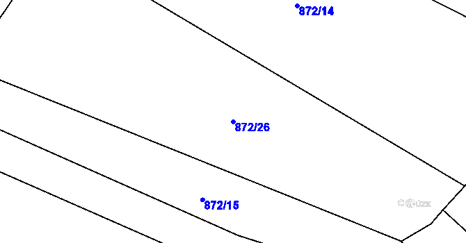 Parcela st. 872/26 v KÚ Dírná, Katastrální mapa