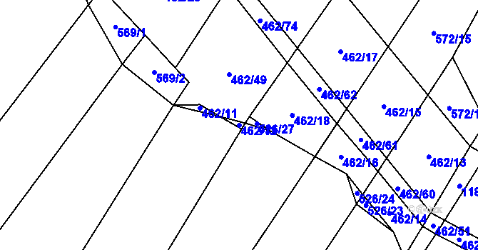 Parcela st. 462/12 v KÚ Dírná, Katastrální mapa